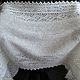 5-Down stole,shawl. Warm scarf. White Knitted Stole, Wraps, Orenburg,  Фото №1