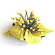 Order Hair Clip Leather Flower LEMON Yellow Lemon with Stamens. De-Si-Re. Livemaster. . Hairpins Фото №3