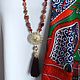 Necklace with pendant 'Carnelian' (carnelian, Murano glass, aventurine, brush). Necklace. Pani Kratova (panikratova). Online shopping on My Livemaster.  Фото №2