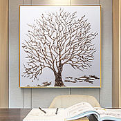 Картины и панно handmade. Livemaster - original item Painting golden tree Interior white painting with gold. Handmade.