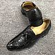 Order Men's loafers, crocodile leather, in black. SHOES&BAGS. Livemaster. . Loafers Фото №3