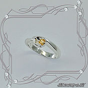 Украшения handmade. Livemaster - original item Comma-light style ring in silver 925 sterling silver, citrine.. Handmade.