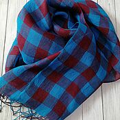 Аксессуары handmade. Livemaster - original item Scarves: Handmade woven scarf made of Italian yarn linen. Handmade.