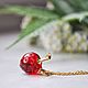 The pendant is a small Red strawberry on a gold-plated chain. Pendants. ToutBerry. Online shopping on My Livemaster.  Фото №2