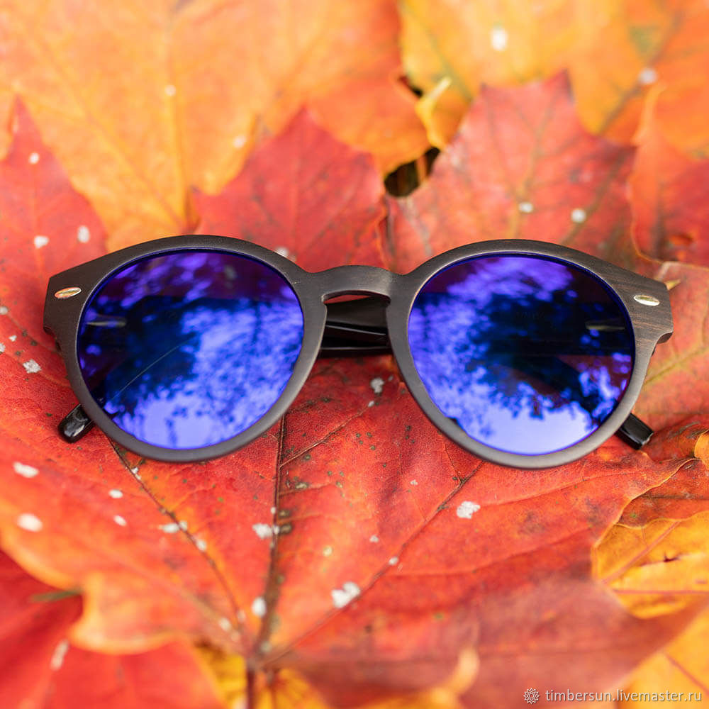 "Smoke Panto Blue" от Timbersun, деревянные очки с трубкой в дужке, Очки, Москва,  Фото №1