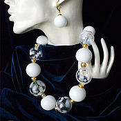 Украшения handmade. Livemaster - original item "Valtz": necklace lampwork blown beads winter decoration. Handmade.