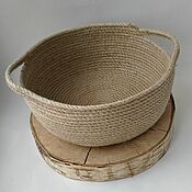 Для дома и интерьера handmade. Livemaster - original item Round basket with handles.. Handmade.