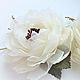 Brooch clip 'ivory' Flowers from fabric, Brooch-clip, Yurga,  Фото №1