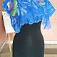 Шарф из шерсти на шифоне Sciarpa di lana su chiffon Irisi in blu, Шарфы, Милан,  Фото №1