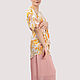 Dress pink powdery yellow white with flowers pleats. Dresses. Yana Levashova Fashion. My Livemaster. Фото №4