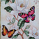 Embroidered picture "Butterfly on a flower.". Pictures. Cross stitch and beads!. My Livemaster. Фото №4