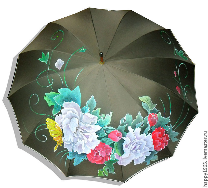 Мастер зонтиков. Зонт расписной. Красивые зонтики с цветами. Зонт с ручной росписью. Роспись зонтиков.