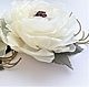 Brooch clip 'ivory' Flowers from fabric. Brooch-clip. cbzybt. Online shopping on My Livemaster.  Фото №2
