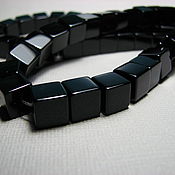 Материалы для творчества handmade. Livemaster - original item Black agate cube 10 mm. Handmade.