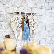 Картины и панно handmade. Livemaster - original item Panno macrame Angel in blue dress. Handmade.
