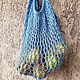 String Bag knitted beach bag, openwork bag ecology blue. String bag. FuxiList  knitting. Online shopping on My Livemaster.  Фото №2