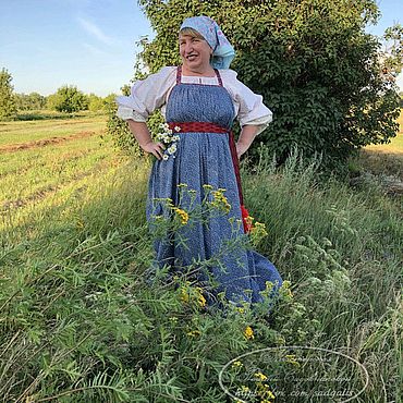Русский стиль ручной работы. Ярмарка Мастеров - ручная работа Народный костюм.Русский сарафан и рубаха"Натальюшка". Handmade.