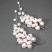 Украшения handmade. Livemaster - original item Pearl Parfait Earrings Handmade from natural white pearls. Handmade.
