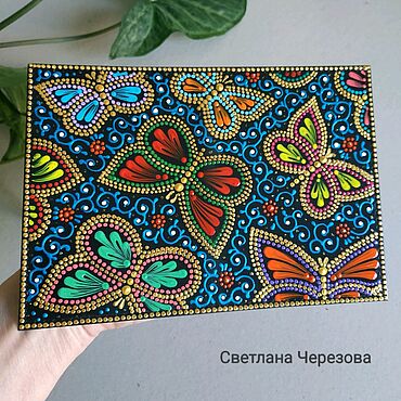 Сумки ручной работы. Ярмарка Мастеров - ручная работа Обложка для паспорта "Мотыльки". Handmade.