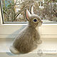 Grey hare / felted wool bunny / hare interior toy. Felted Toy. Woolen Zoo. My Livemaster. Фото №5