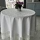 Linen tablecloth 'Snow-white jacquard' d. .180cm, Tablecloths, Ivanovo,  Фото №1