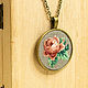 Pendant with micro-embroidery ' Rose'. Pendants. Anna's pretty things (flowertenderann). My Livemaster. Фото №6
