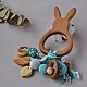 Rodent Eared bunny (rattle, a gift for a newborn baby), Rattles, Moscow,  Фото №1