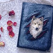 Канцелярские товары handmade. Livemaster - original item A notebook with a wolf. Handmade.