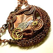 Украшения handmade. Livemaster - original item Copper wire wrapped Steampunk pendant. Handmade.