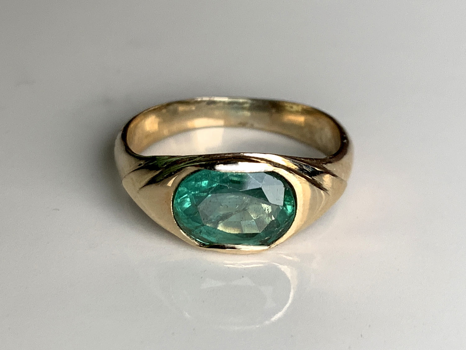 14K Women's gold Emerald ring (2,16 ct) handmade, Rings, Moscow,  Фото №1