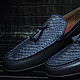 Men's moccasins, Python leather, genuine leather, dark blue color. Moccasins. SHOES&BAGS. Online shopping on My Livemaster.  Фото №2