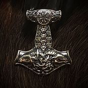 Русский стиль handmade. Livemaster - original item Thor`s hammer - `s called the aegishjalmur ( 4,2 cm ). Handmade.