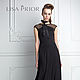 Black silk floor-length dress
