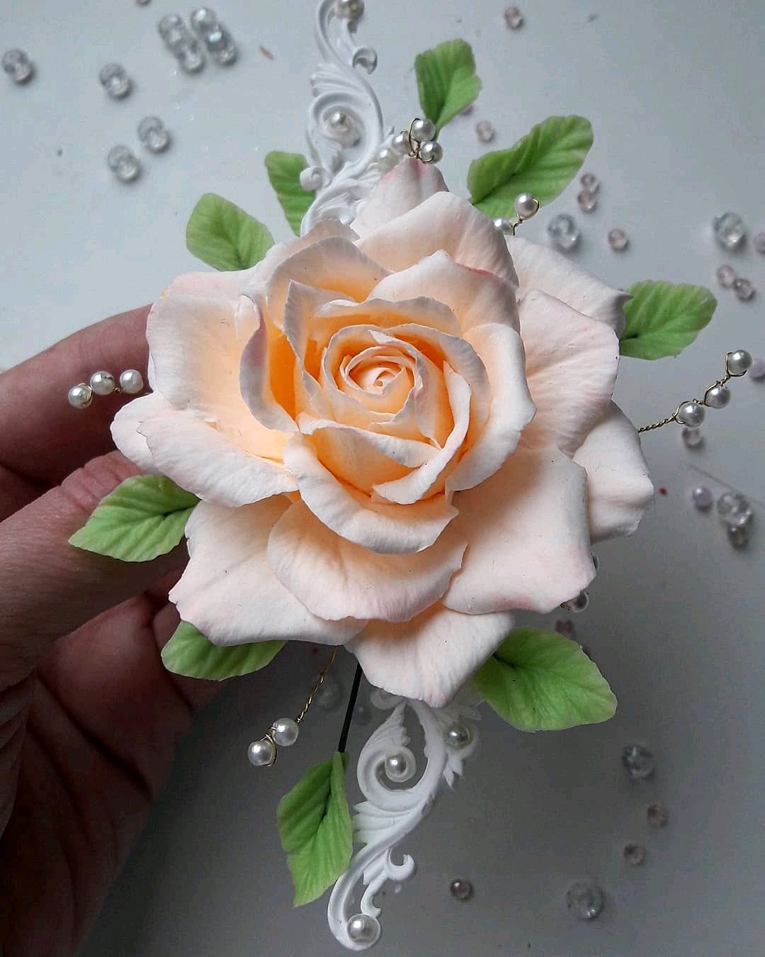 Роза полимерная глина