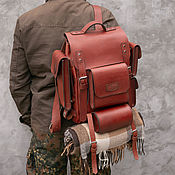 Сумки и аксессуары handmade. Livemaster - original item Handmade Leather Backpack, Leather Hiking Backpack. Handmade.