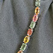 Украшения handmade. Livemaster - original item With colored sapphires bracelet, silver, 5h3 stone size. Handmade.
