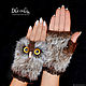 Order Owl fingerless gloves brown. 2sovy. Livemaster. . Mitts Фото №3
