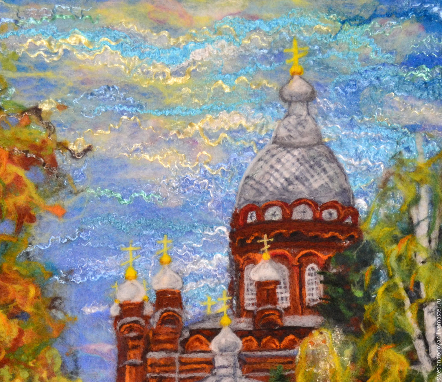 Картина из шерсти Дорога к храму.авторская работа - Сайт авторских работ  HandHobby.ru