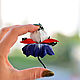 Iris leather brooch small flower marine style blue red white. Brooches. flowersstyle (flowersstyle). Online shopping on My Livemaster.  Фото №2