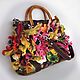 Bag felted. Art-bag "Autumn bouquet with gerberas and leaves of the Co, Classic Bag, Ekaterinburg,  Фото №1