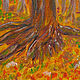 Миниатюрная картина: Корни дерева. Осень. Автор: Логинова Ольга, Картины, Москва,  Фото №1