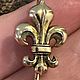 Винтаж: Антикварная булавка «Fleur de lys », XIX век, Франция. Броши винтажные. Brocante chez Alla. Ярмарка Мастеров.  Фото №5