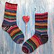Носки вязаные полосатая радуга  38-40 размер теплые шерстяные. Носки. knitsockswool  Неповторимые носки!. Ярмарка Мастеров.  Фото №5