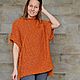 Jackets: Elongated orange knitted jacket with short sleeves. Sweater Jackets. Вязаный рваный стиль. Online shopping on My Livemaster.  Фото №2