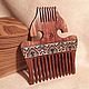 Wooden comb for hair markuetry inlay carving