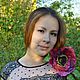 Цветок страсти " Алый Мак" брошь, заколка, украшение для волос). Брошь-булавка. Eлена  (декор, аксессуары, картины). Интернет-магазин Ярмарка Мастеров.  Фото №2