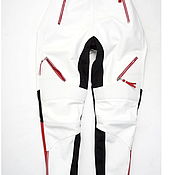 Одежда handmade. Livemaster - original item pants: Leather women`s motorcycle trousers white. Handmade.