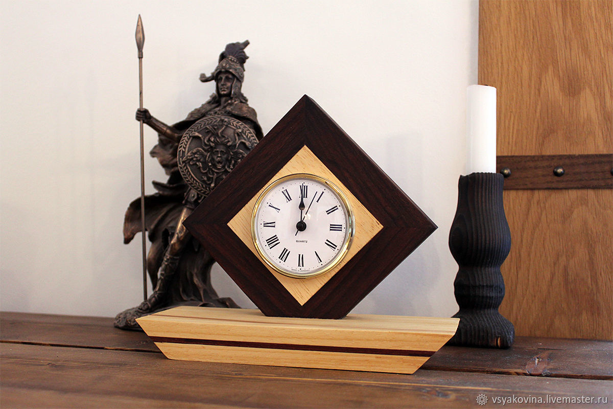 Table clock of Abachi wood, Watch, St. Petersburg,  Фото №1