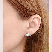 Украшения handmade. Livemaster - original item Stud earrings. white mother of pearl. Silver earrings.. Handmade.