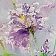 Order Oil painting with irises. Oil painting with turquoise background. Zabaikalie. Livemaster. . Pictures Фото №3